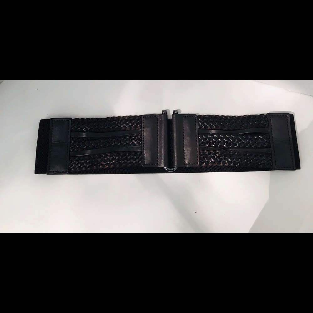 Stretch Belt Brown Leather Woven